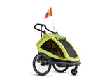 taXXi Elite for two Fahrradanhänger / Buggy / Jogger für Kinder, Zweisitzer, lime