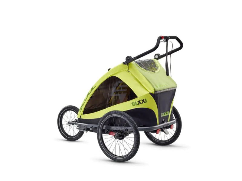 taXXi Elite for two Fahrradanhänger / Buggy / Jogger für Kinder, Zweisitzer, lime