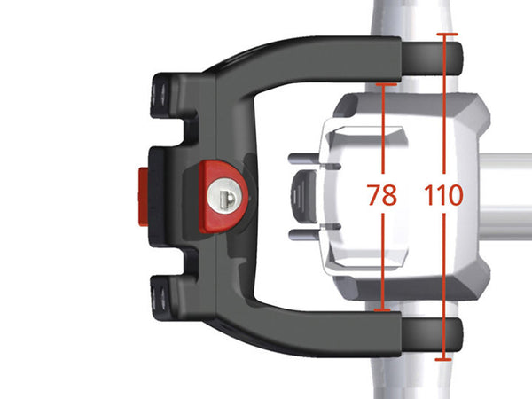 KLICKfix Lenker Adapter E mit Schloß, schwarz